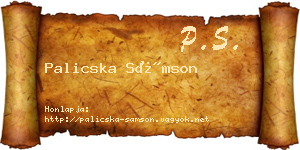 Palicska Sámson névjegykártya